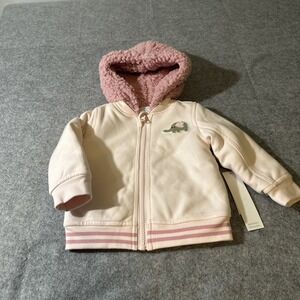 Robeez Pink Sherpa Reversable Jacket Babies Girl Size 12 Months New with Tags